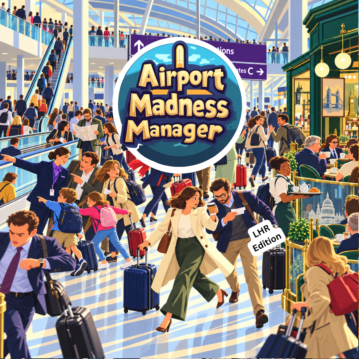 Airport Madness Manager board game - LHR Edition Papaeya - Travel Board Games